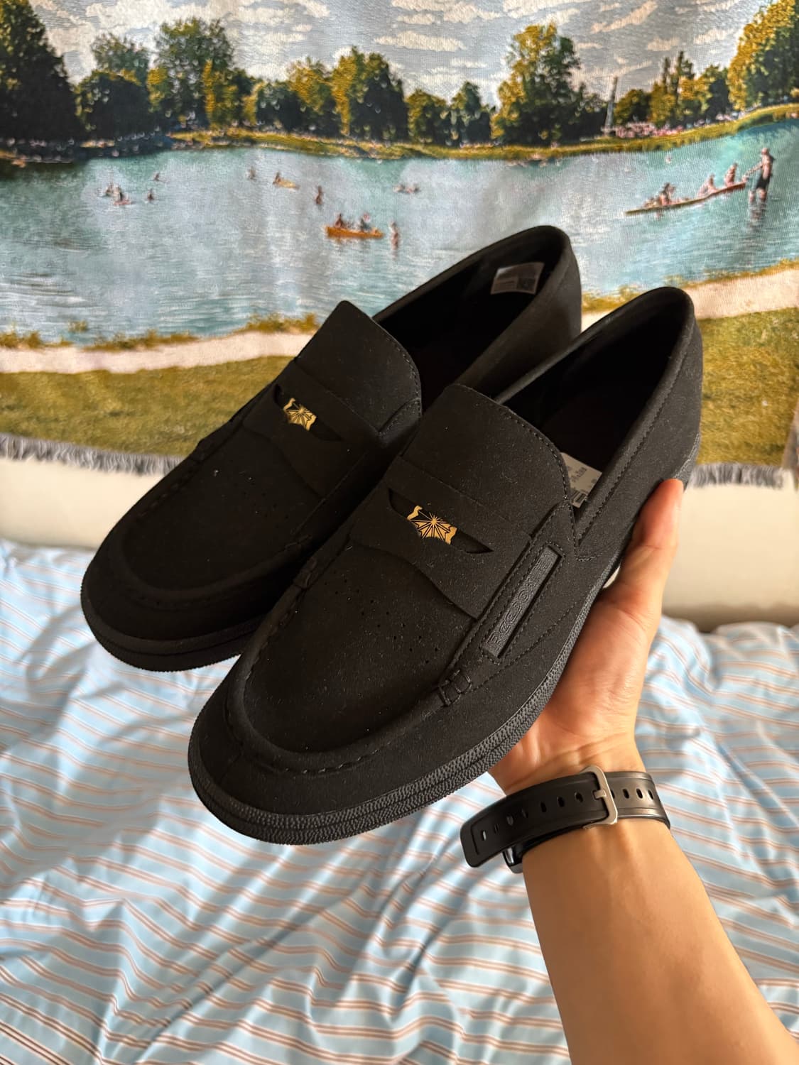 리복 클럽c 로퍼 스웨이드 블랙 285 상품이미지1