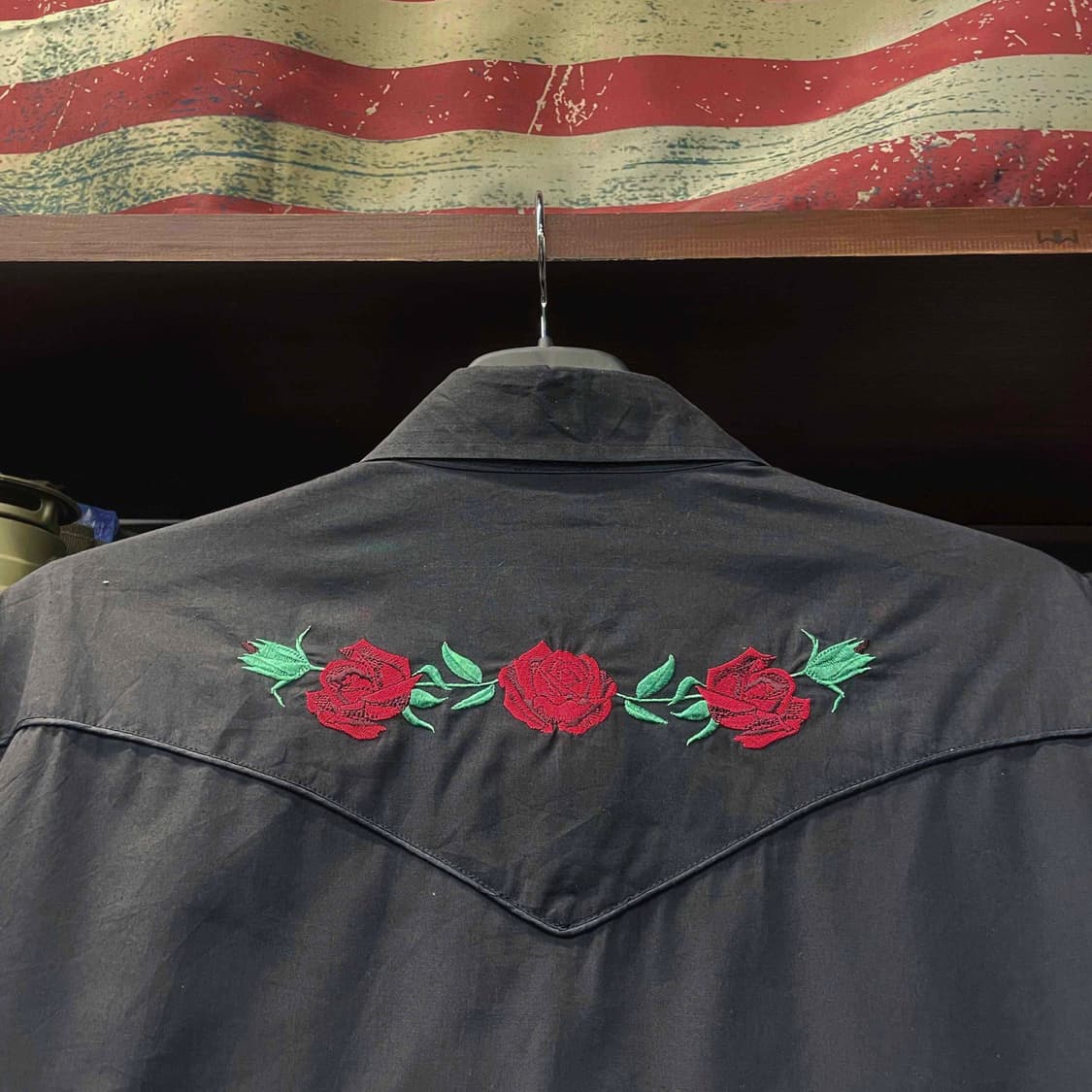 빈티지 카우보이 스토어 장미 자수 펄 스냅 웨스턴 셔츠 N506 상품이미지4
