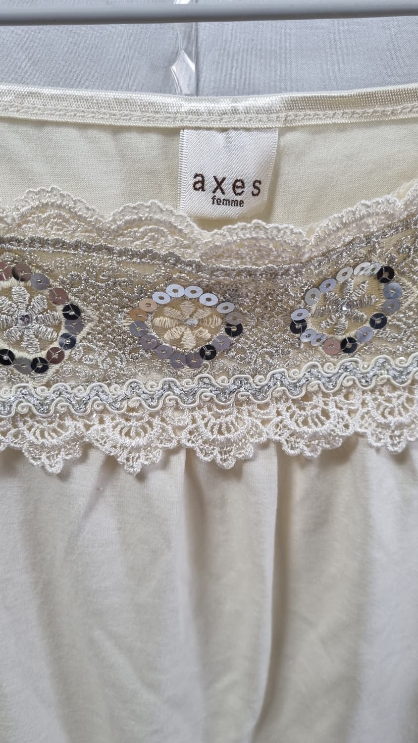 엑시즈팜 axes femme 레이스 끈나시 블라우스 상품이미지2