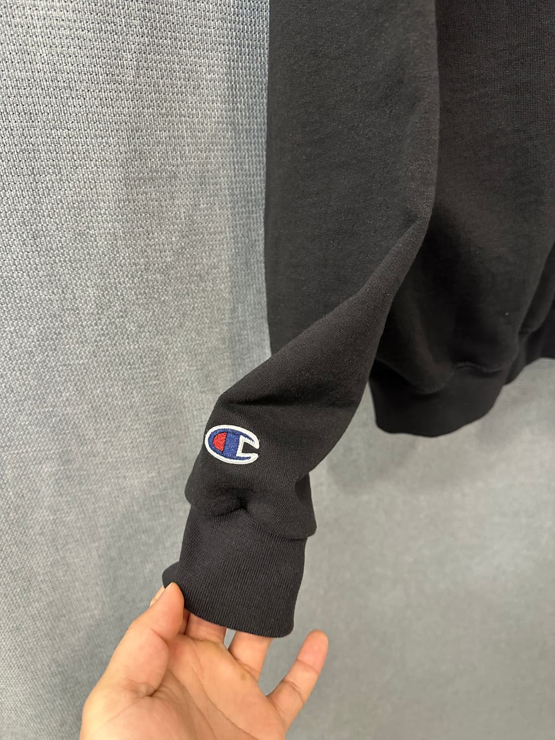 Champion 챔피온 챔피언 로고 블랙 집업 후드 상품이미지3