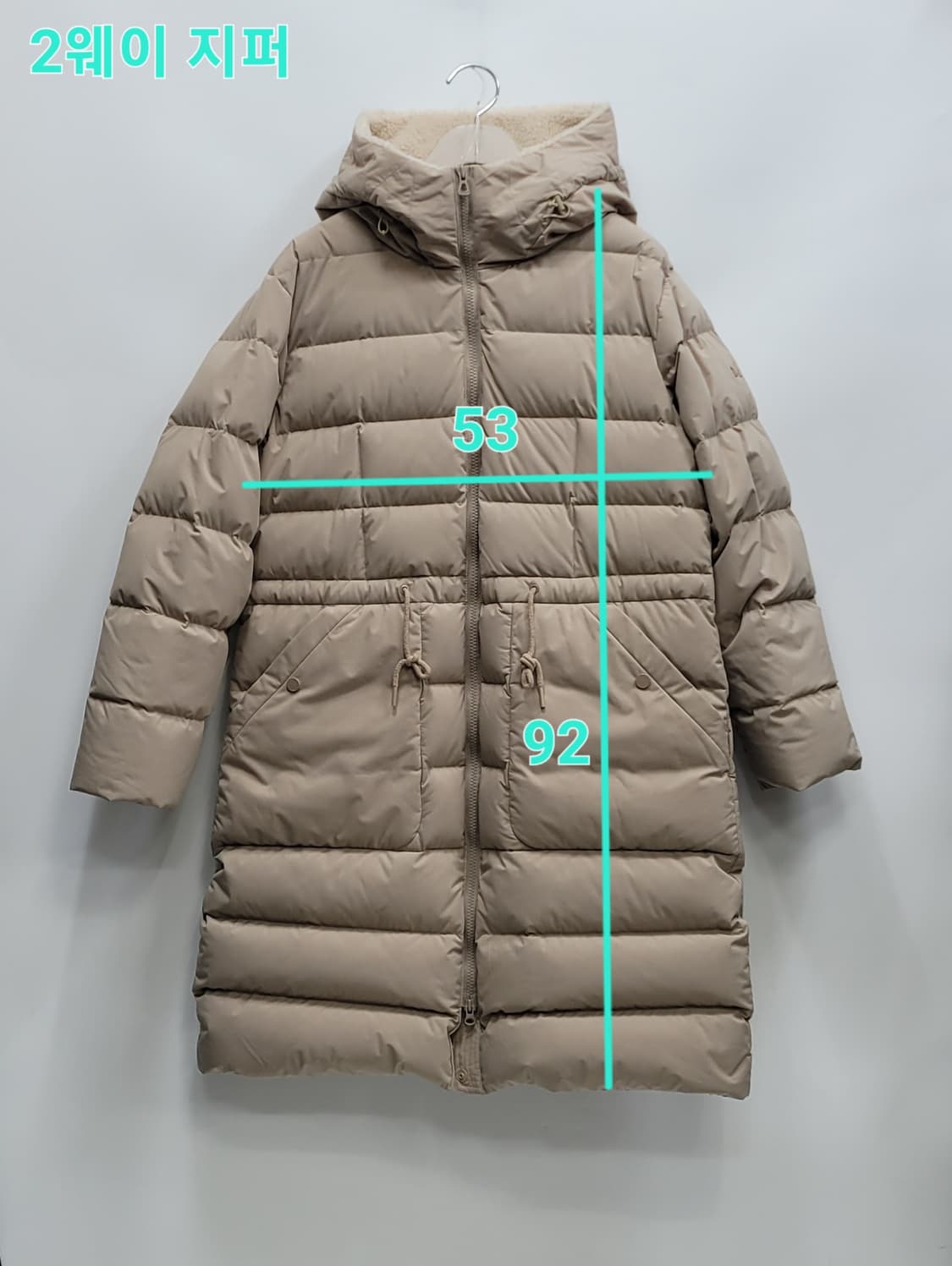 MILLET 22FW 밀레 구스 다운 후드 롱 패딩 / 여 95 베이지
 상품이미지10