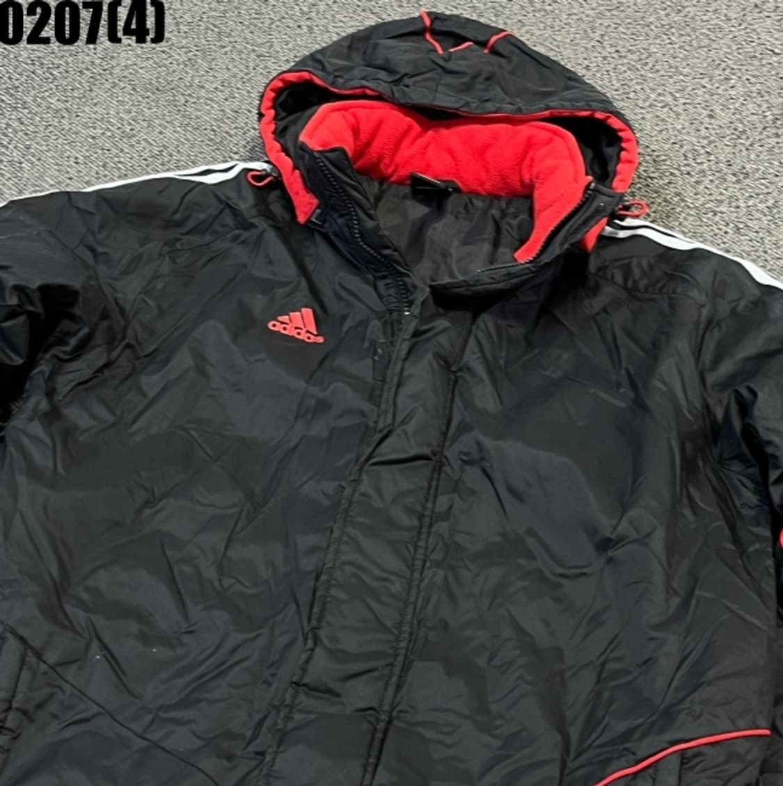 [95] 아디다스 블랙 삼선 후드 패딩 점퍼 0207(4) 상품이미지2