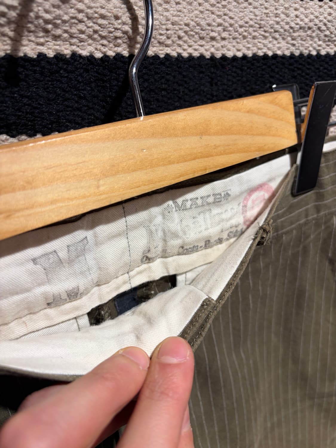 Olive stripe chino pants / 올리브 스트라이프 치노 상품이미지7