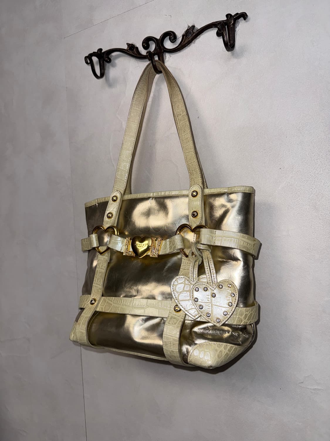 Lovcat metal beige gold buckled 숄더백 상품이미지2