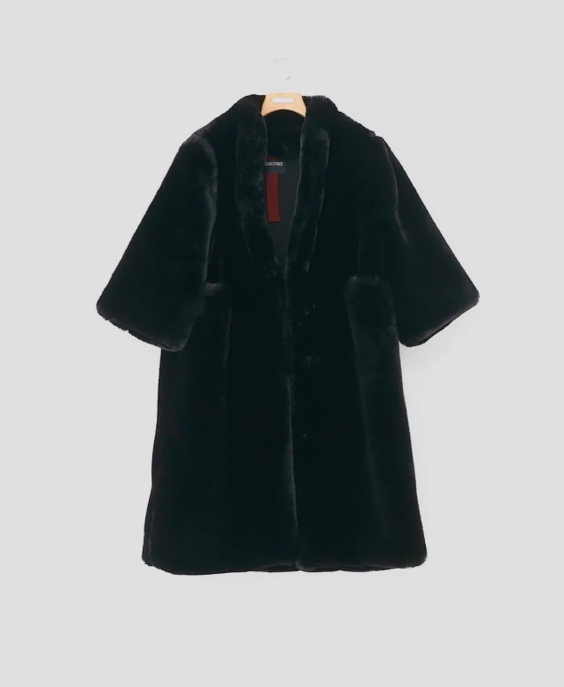 길트프리 GUILTFREE 블랙 에코퍼 코트 상품이미지3