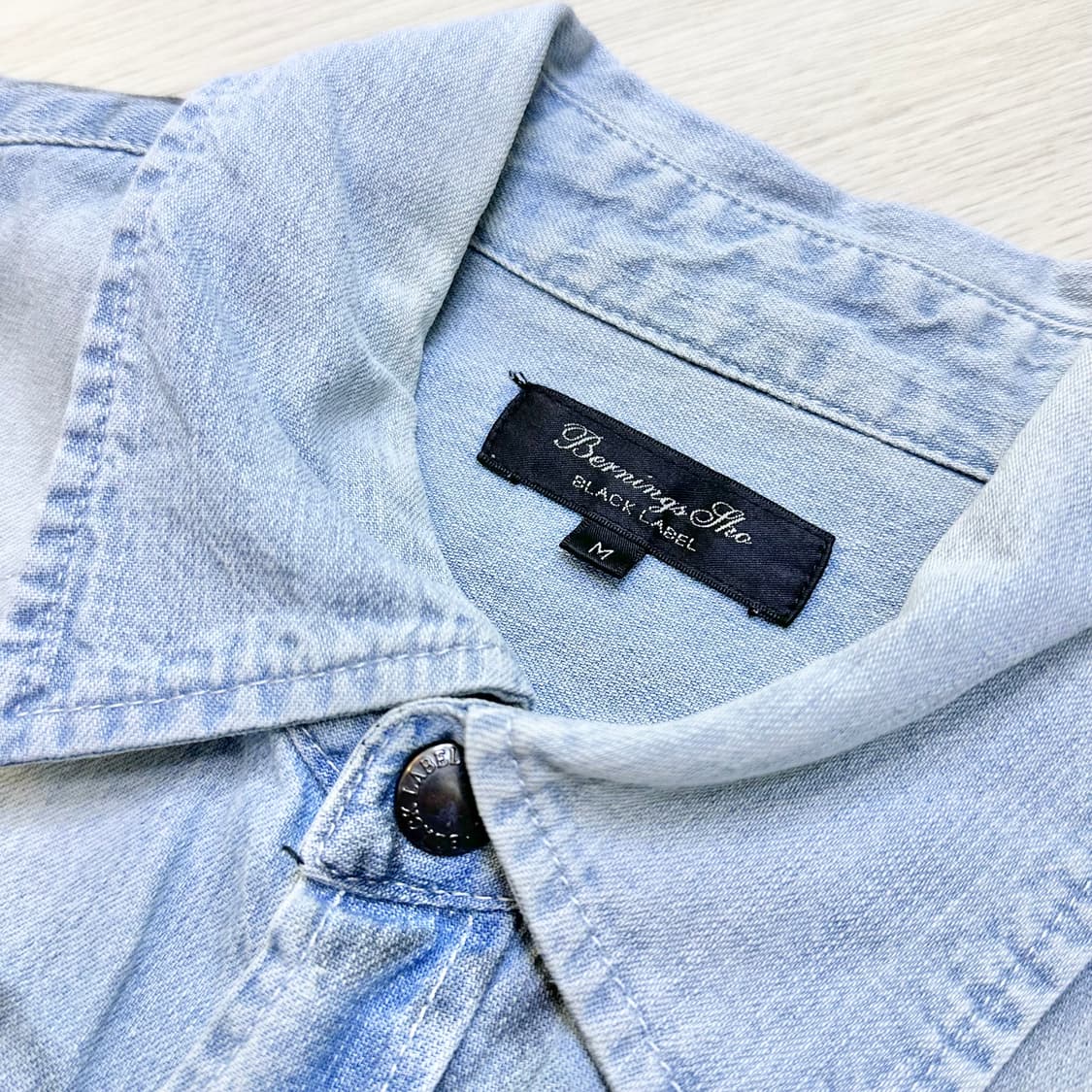 Bernings-Sho 버닝 쇼 블리치 자수 데님셔츠 상품이미지6