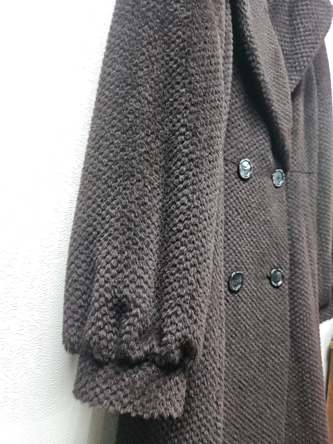 ESET 더블 버튼 브라운 알파카 코트 55 상품이미지2