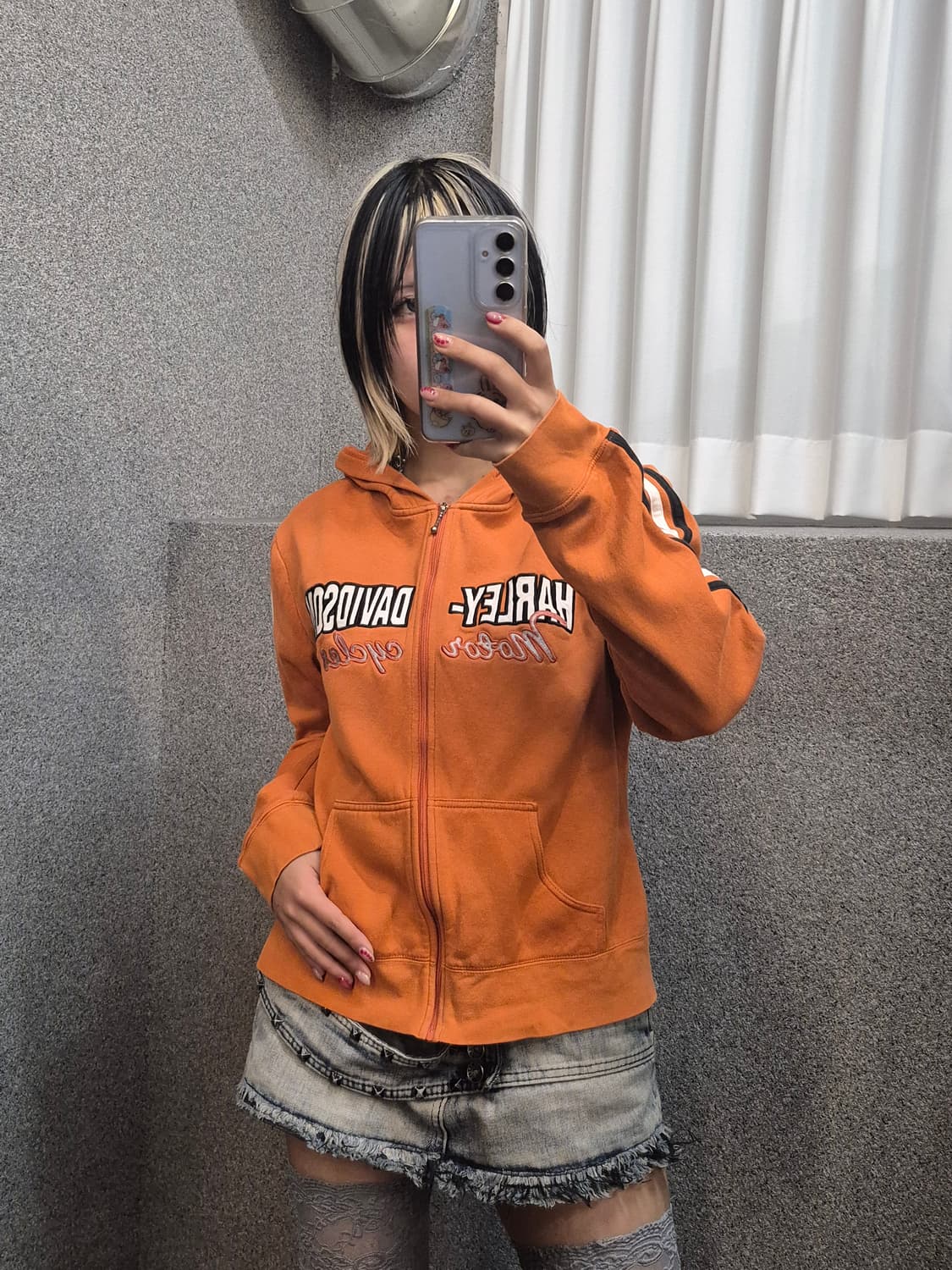 HARLEY DAVIDSON ORANGE HOODIE ZIPUP  상품이미지1