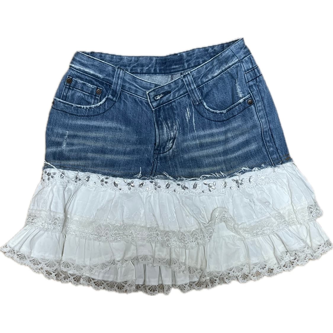 denim lace skrit 상품이미지1