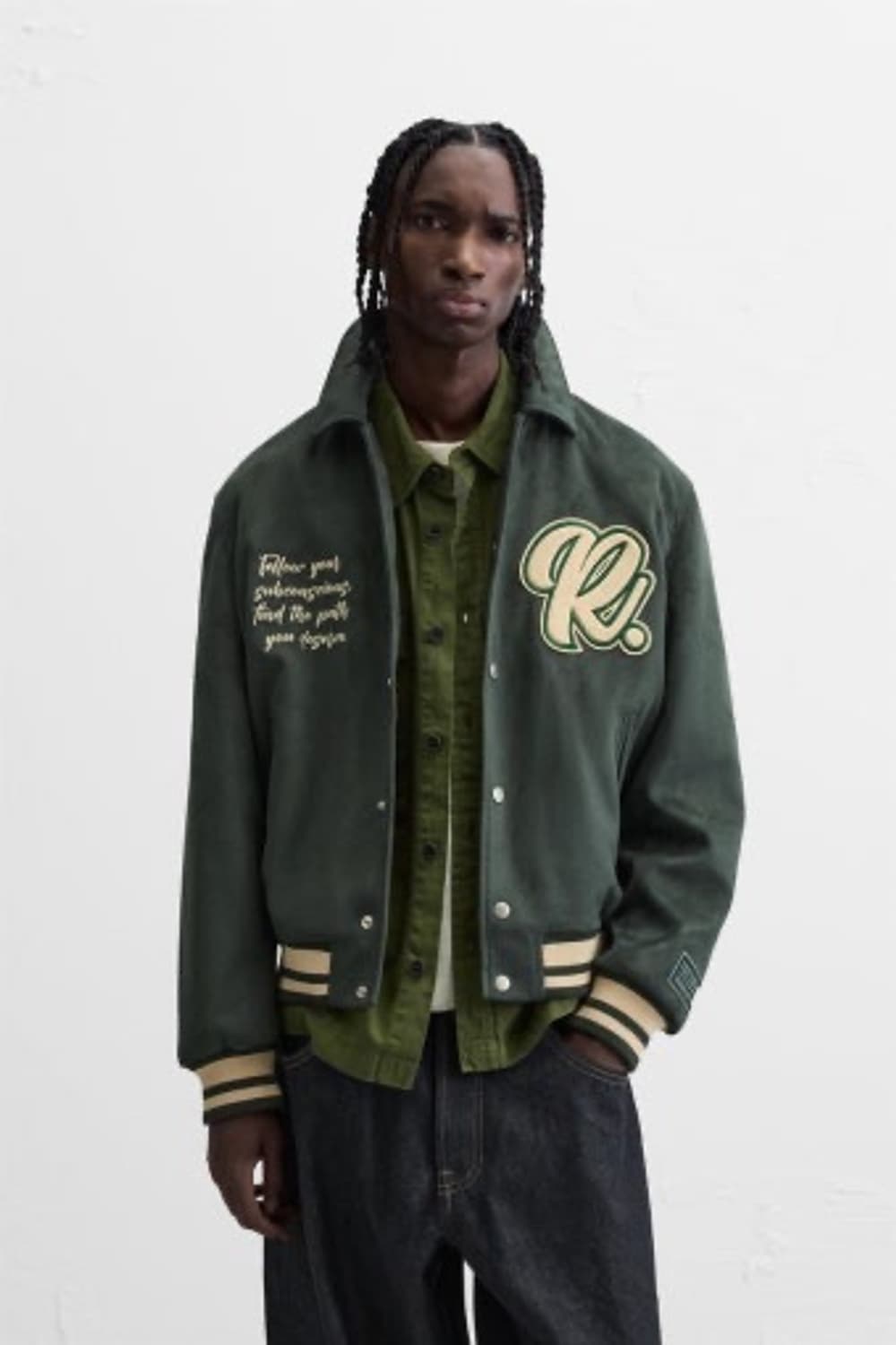 Zara 자라 바시티 스웨이드 자켓 XL 상품이미지4