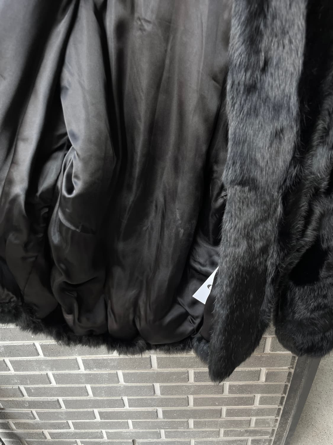 90s Genuine 천연 래빗퍼 자켓 블랙 상품이미지10