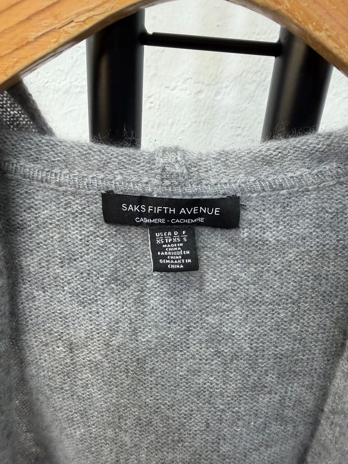 정품) 삭스피프스애비뉴 캐시미어100 후드 가디건 S 상품이미지6