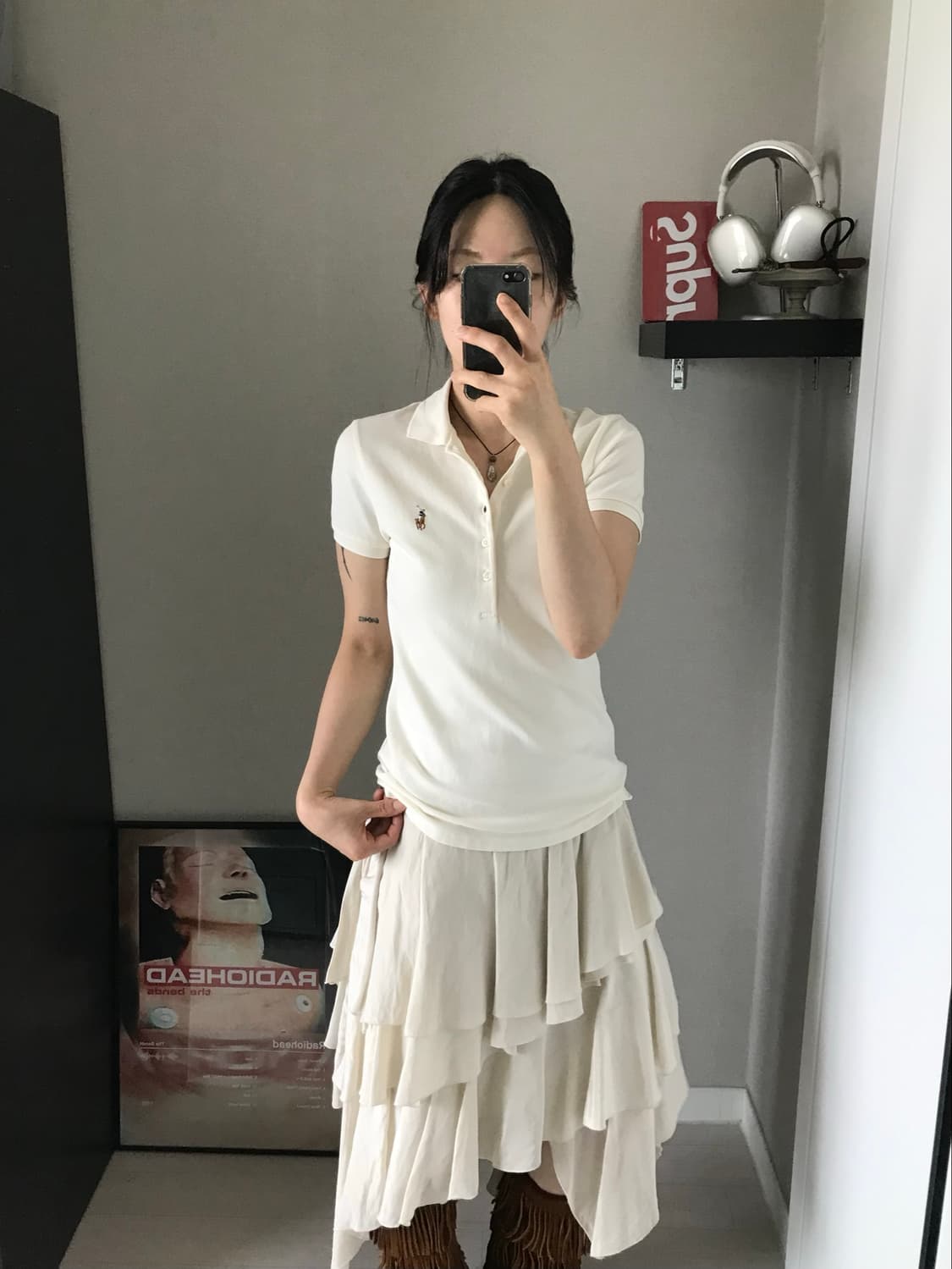 폴로 랄프로렌 여성라인 포니로고 아이보리 카라티 상품이미지3