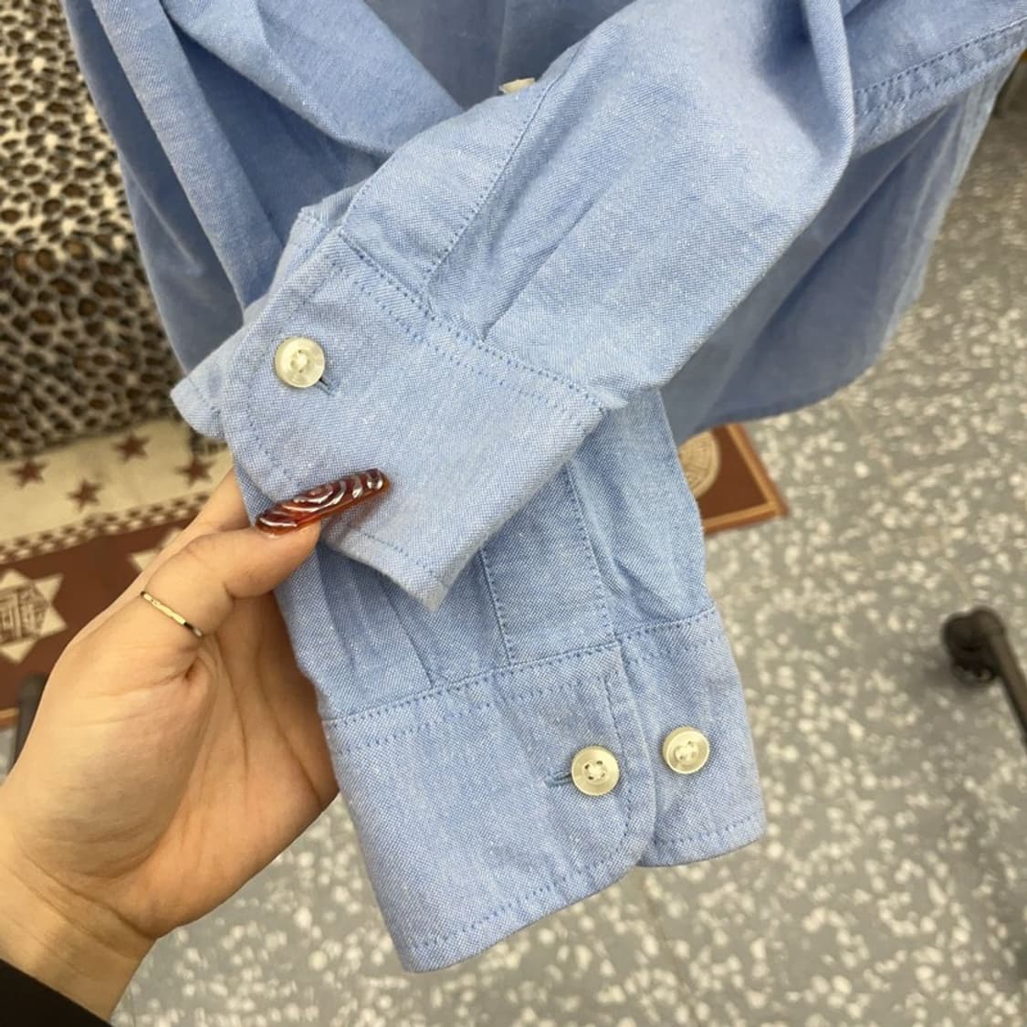 아베크롬비 빈티지 캐주얼 컨트리 연하늘 셔츠 S C09439 상품이미지7