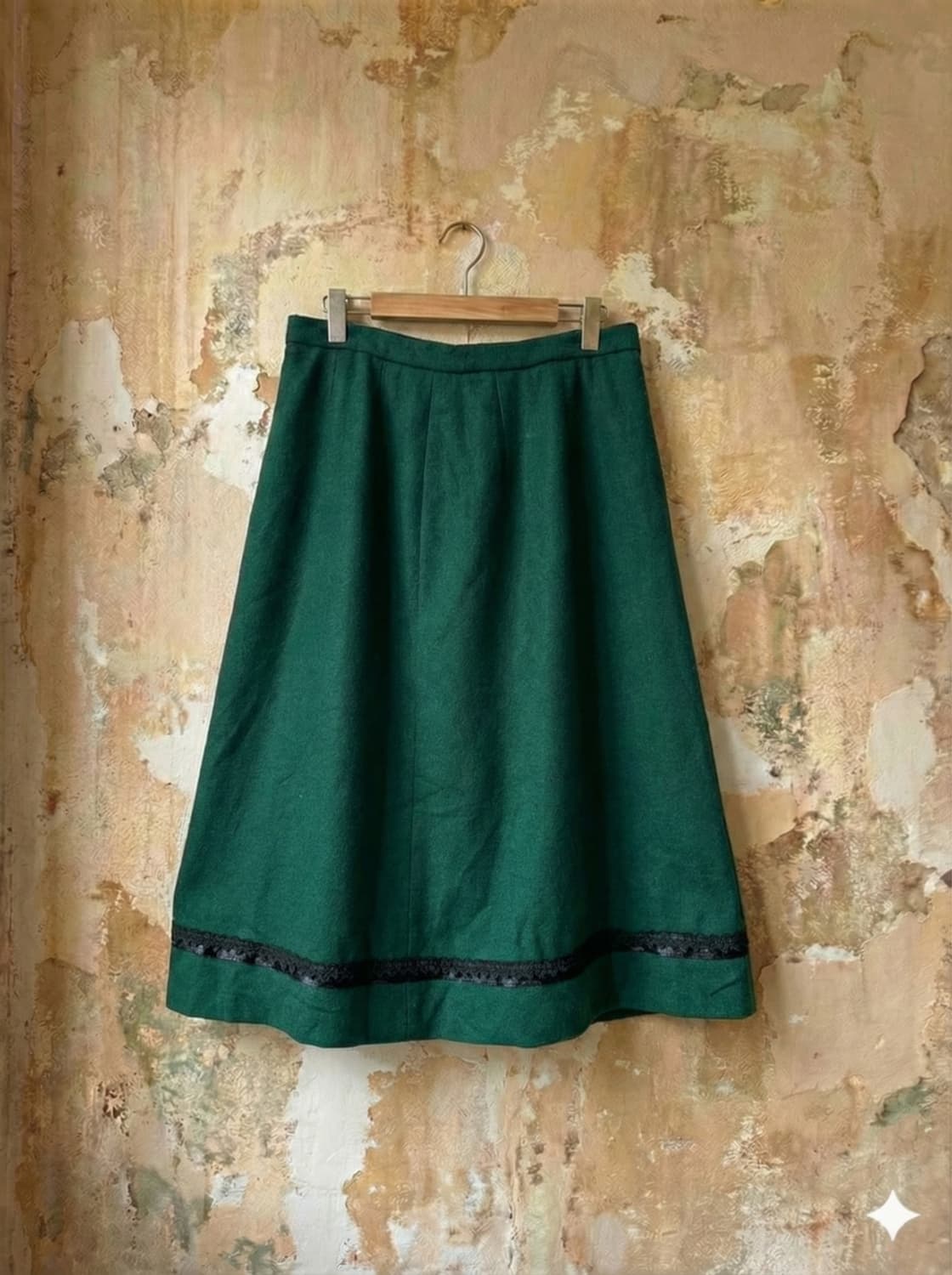 로맨틱 딥그린 빈티지 스커트 상품이미지3