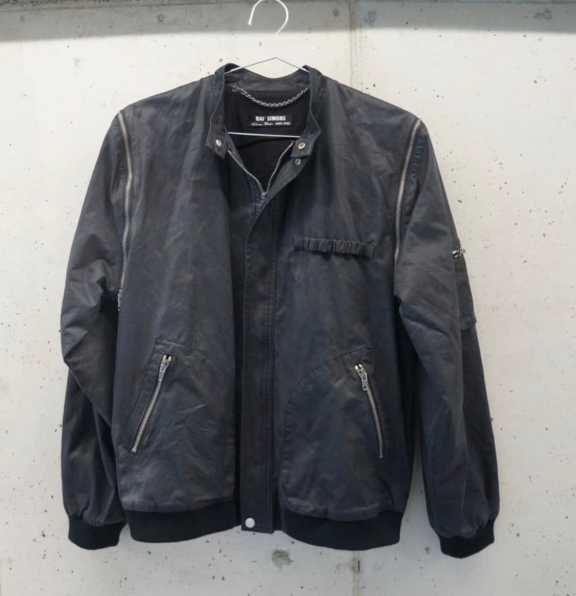 라프시몬스 01aw riot waxed zip bomber 상품이미지3