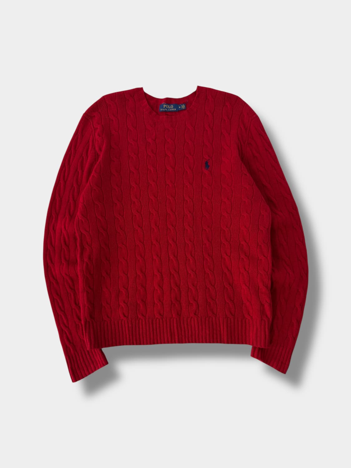 폴로 랄프로렌 루즈핏 신형 캐시미어 울 레드 꽈배기 니트 상품이미지1