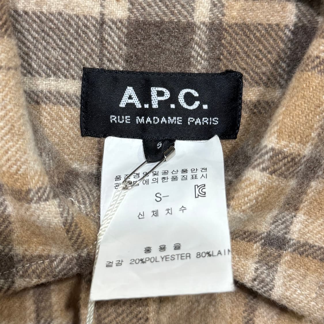 apc 아페쎄 똑딱이 체크 울 셔츠 상품이미지4