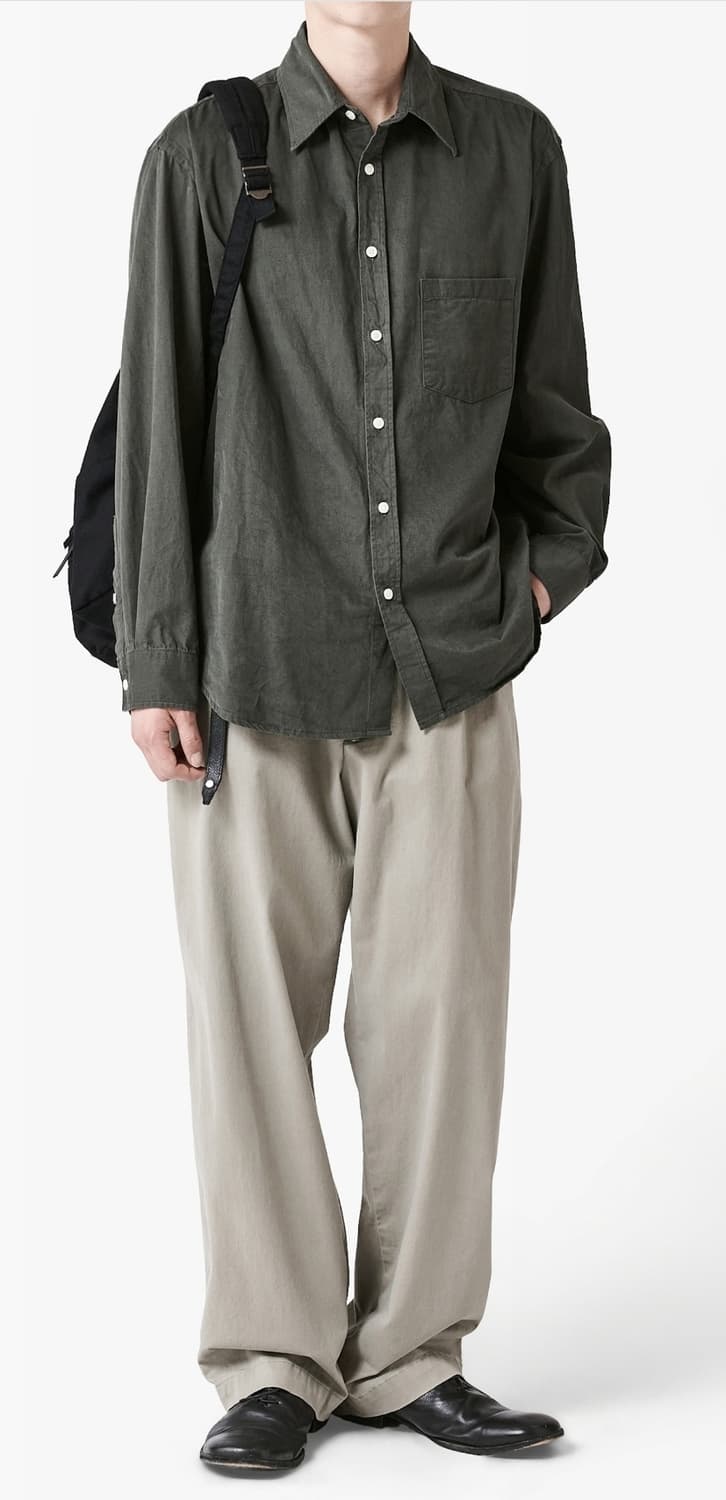 [3][새상품] 이얼즈어고 코튼 드릴 포이카 셔츠 차콜 상품이미지1