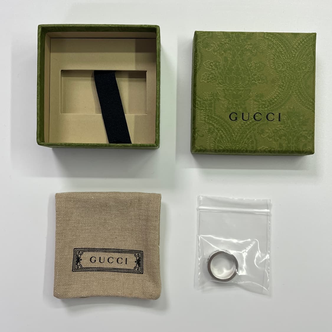 새상품 구찌 x 아디다스 반지 인터로킹 G 링 실버 상품이미지5