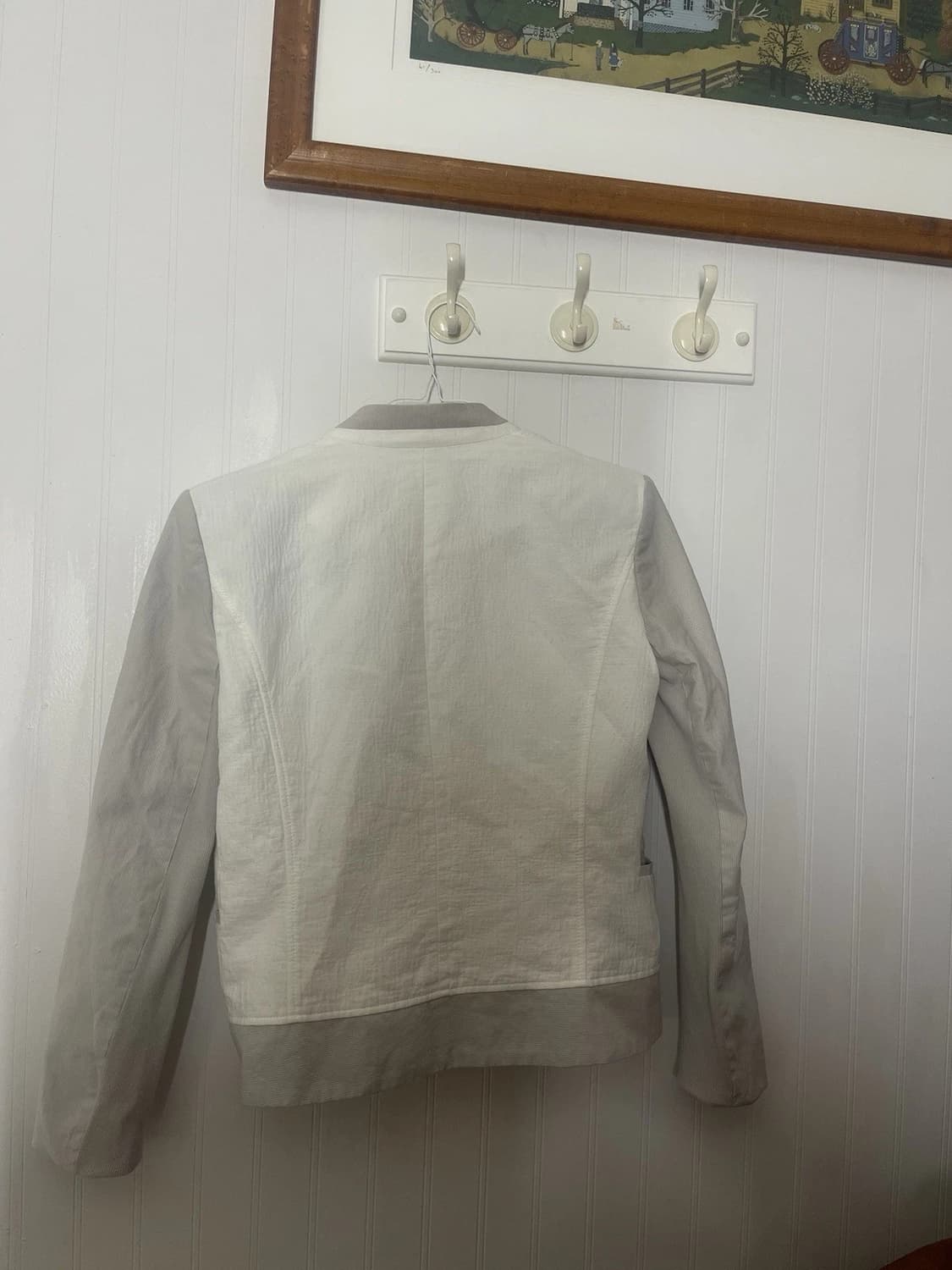 헬무트 랭 컬러블록 린넨 믹스 노칼라 블레이저 자켓 상품이미지2
