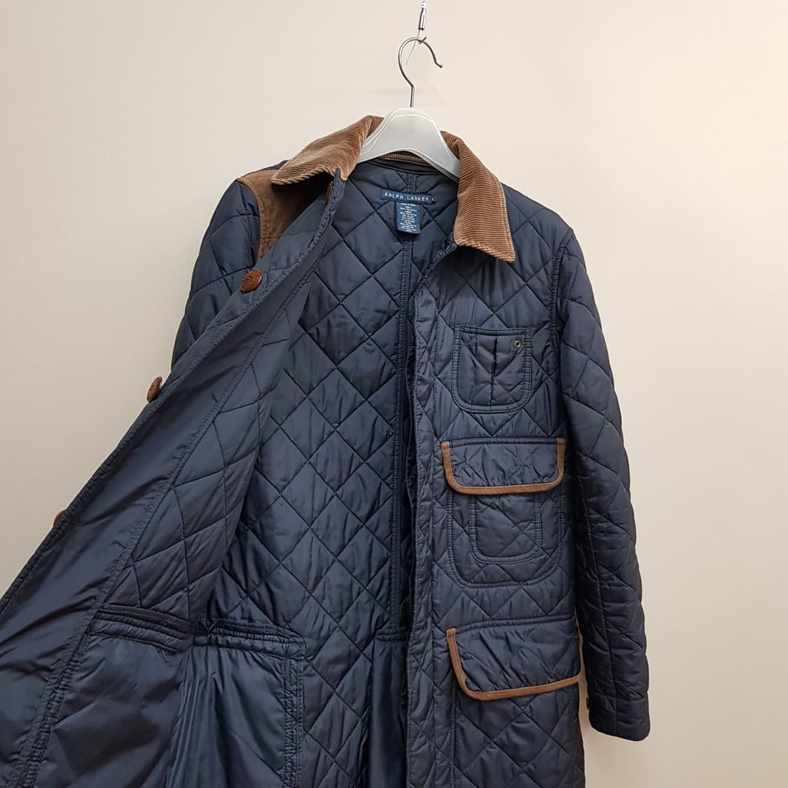 랄프로렌 퀼팅 코듀로이 배색 롱자켓 S사이즈 상품이미지7