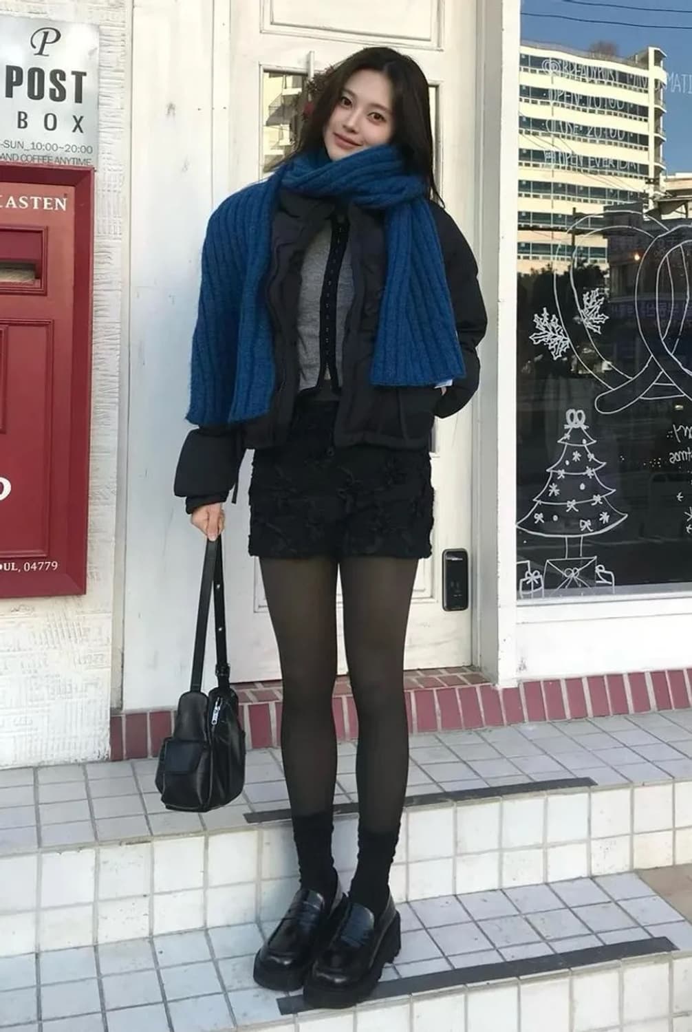 시눈 Sinoon 헤어리 코지 머플러 (블루) 상품이미지3