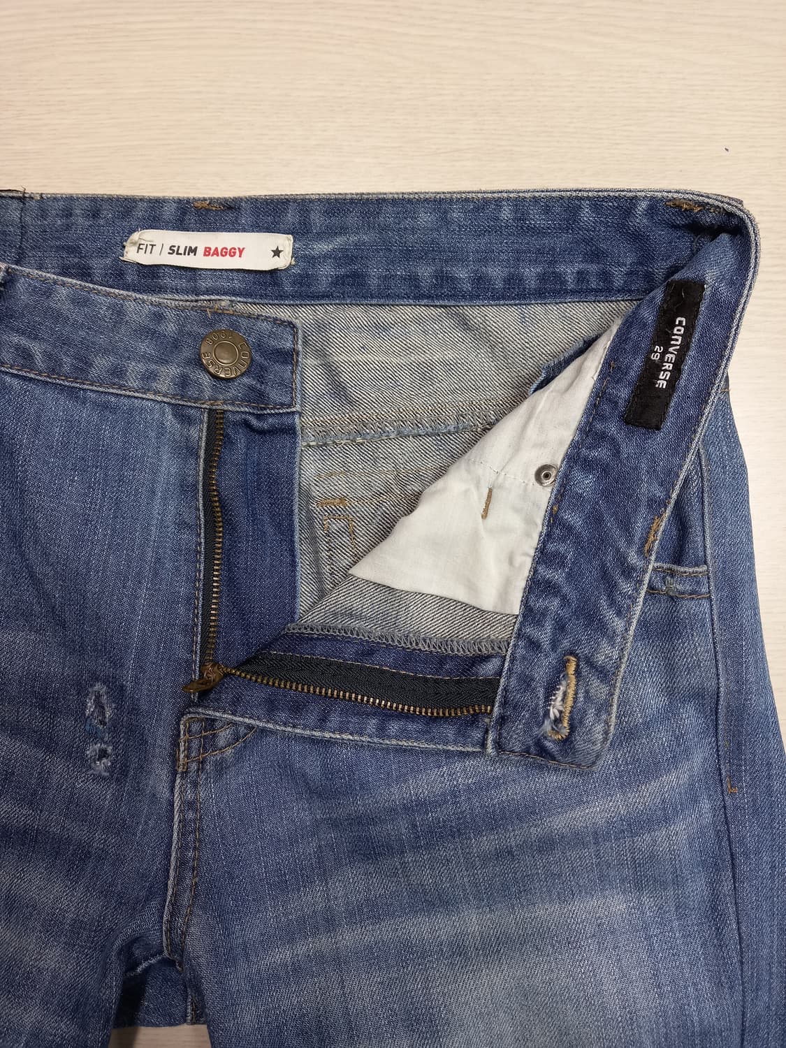 30 CONVERSE 데미지워싱 슬림일자 리페어진 30-229 상품이미지7