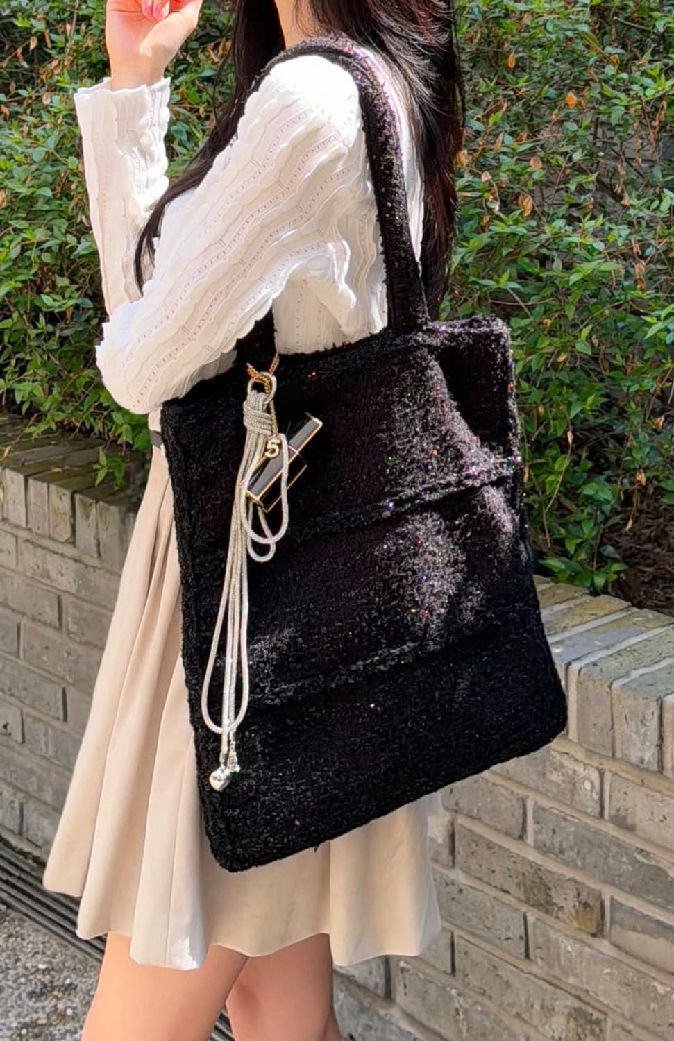 트위드 에코백 숄더백 상품이미지6