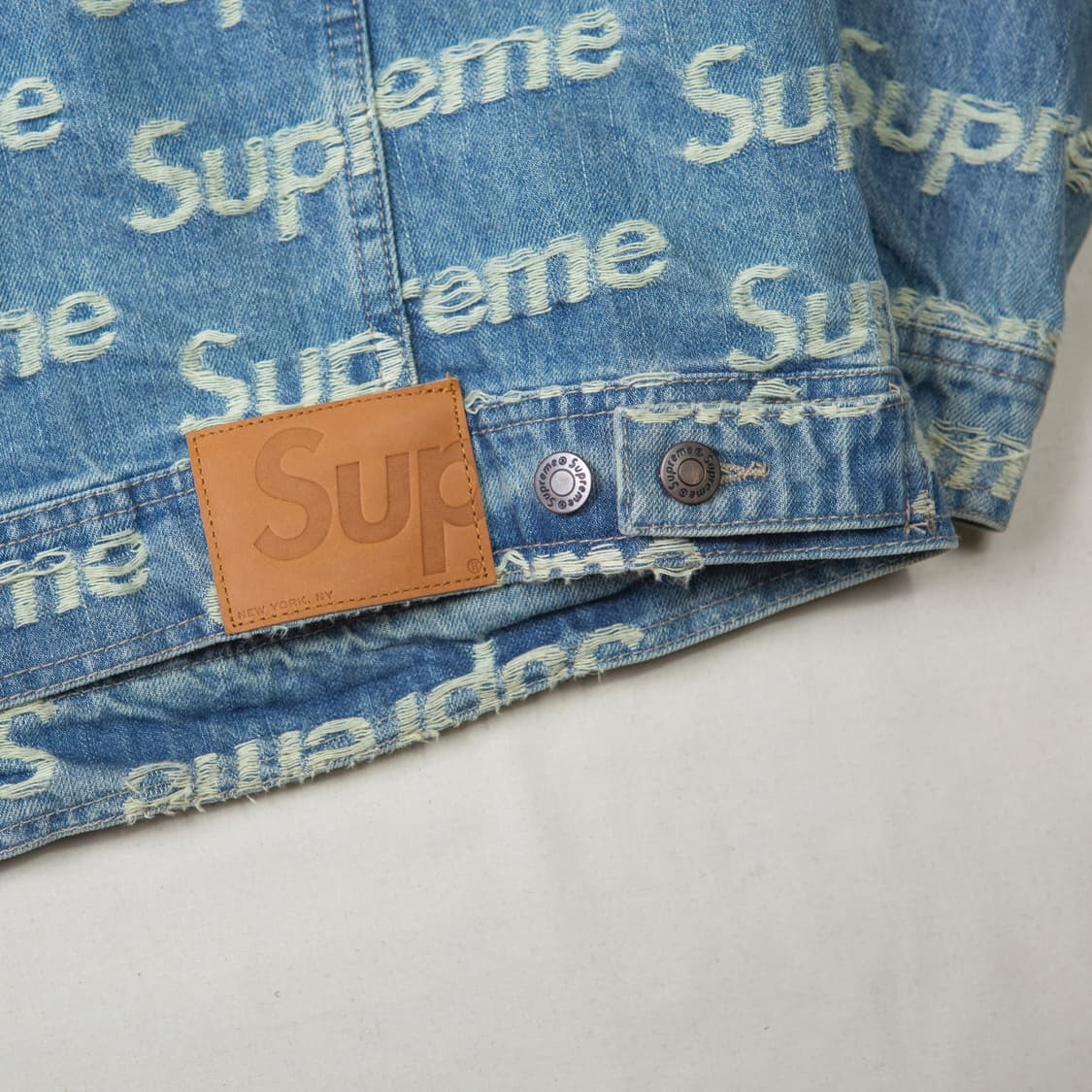 슈프림 플레이드 로고 데님 트러커 자켓 상품이미지8