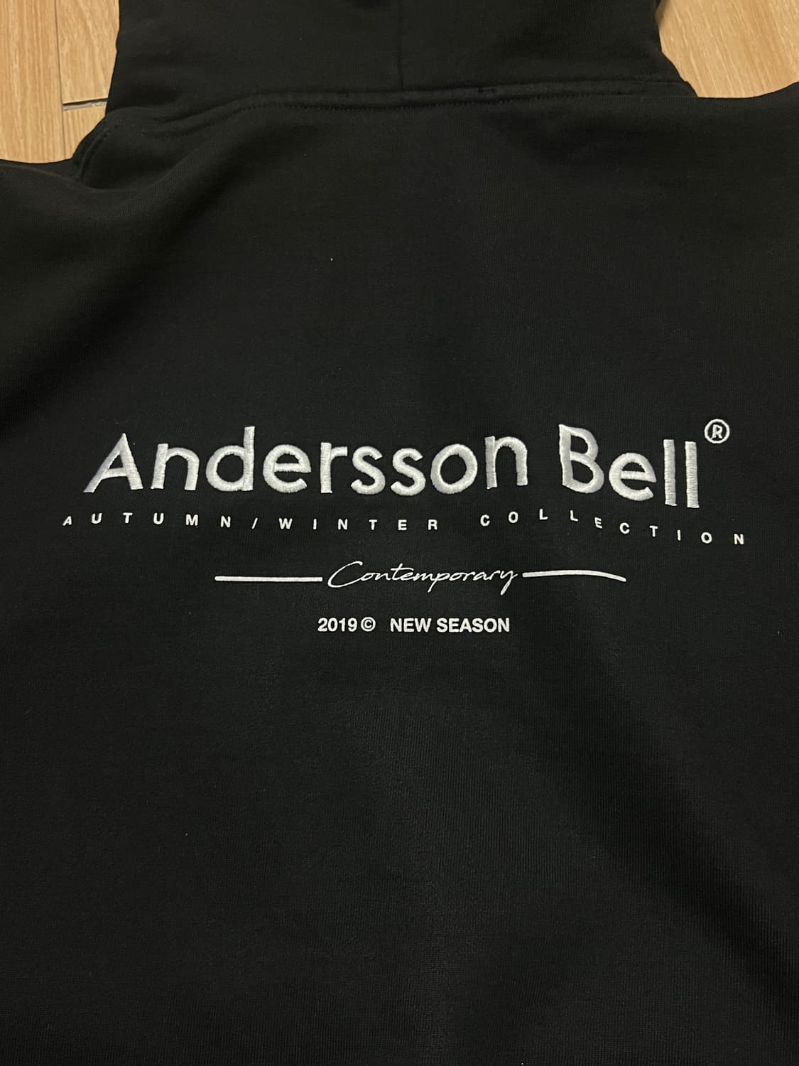 앤더슨벨 로고 후드티 블랙 xl 상품이미지7