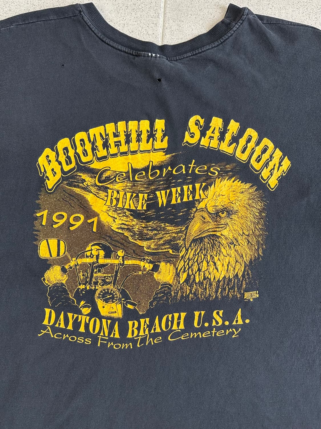 90s 빈티지 바이커 티셔츠 XXL 디스트레스드 Boothill salo 상품이미지3