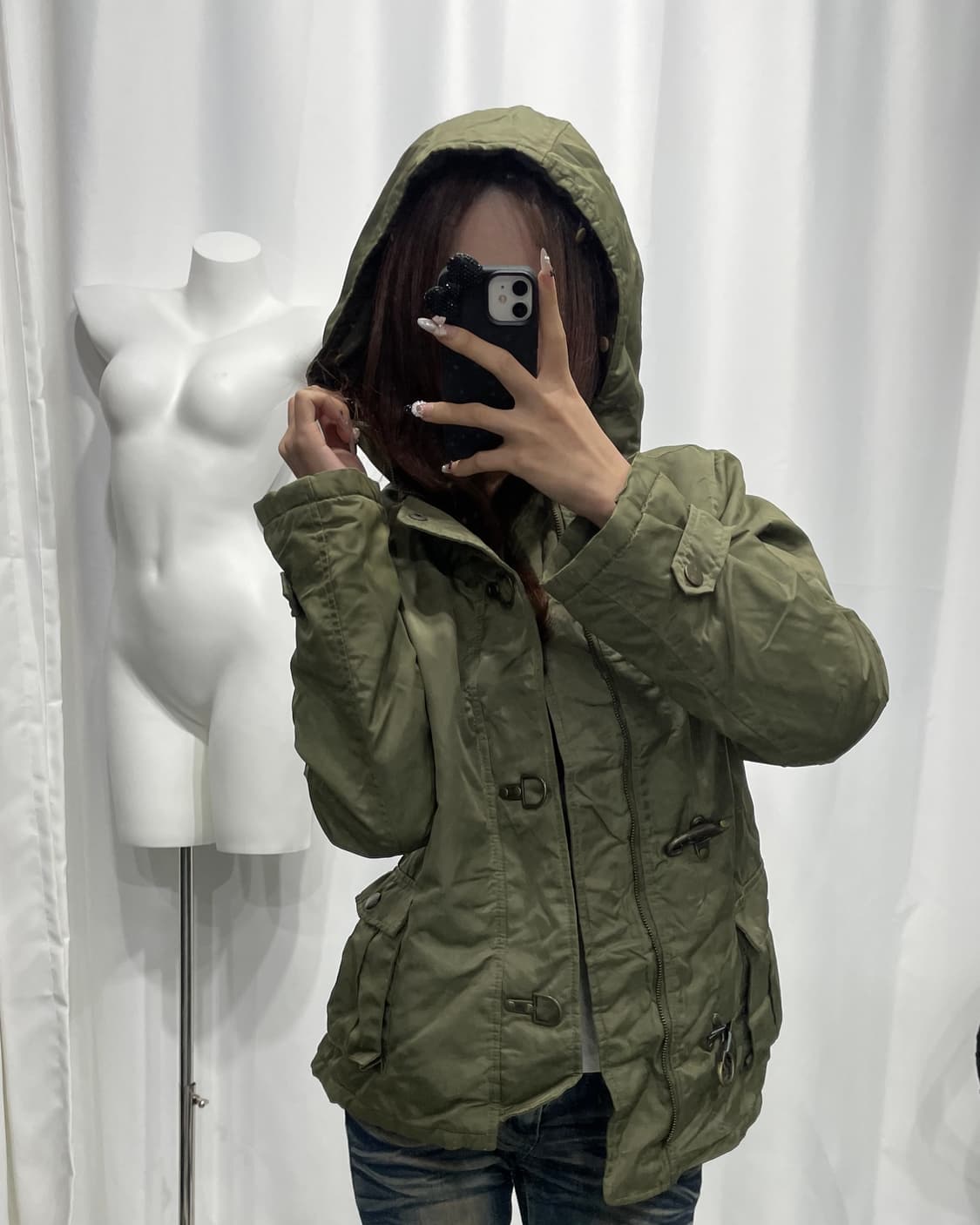 🎸그린 버튼 디테일 패딩 자켓🎸 상품이미지1