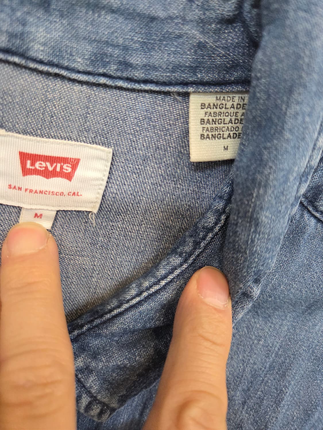 리바이스 레터링 백로고 웨스턴 데님셔츠 긴팔 M 상품이미지3