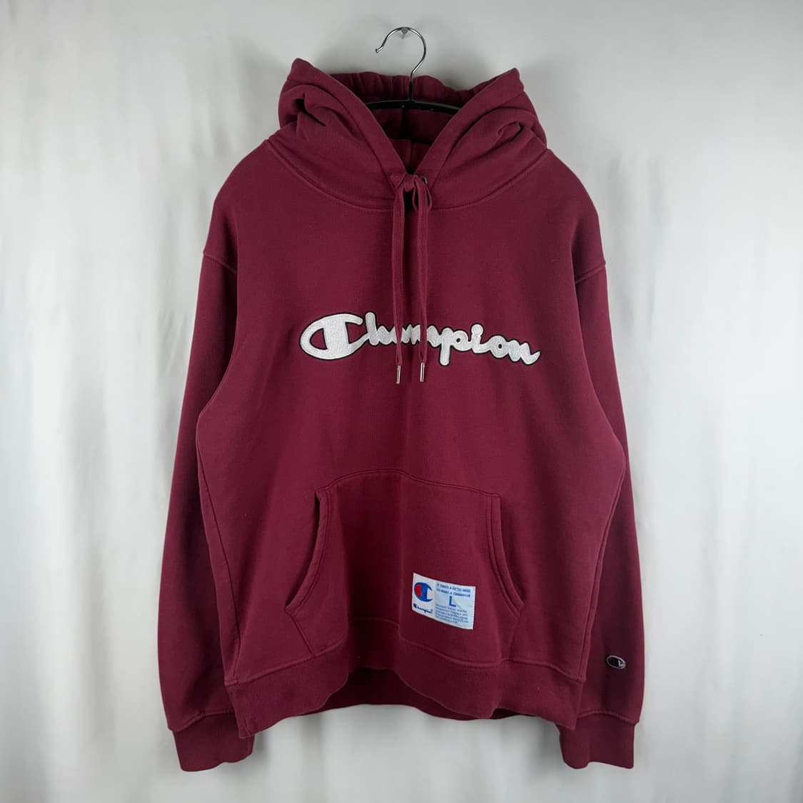 L) 챔피온 스탠다드 패치 로고 후드티 버건디 상품이미지2
