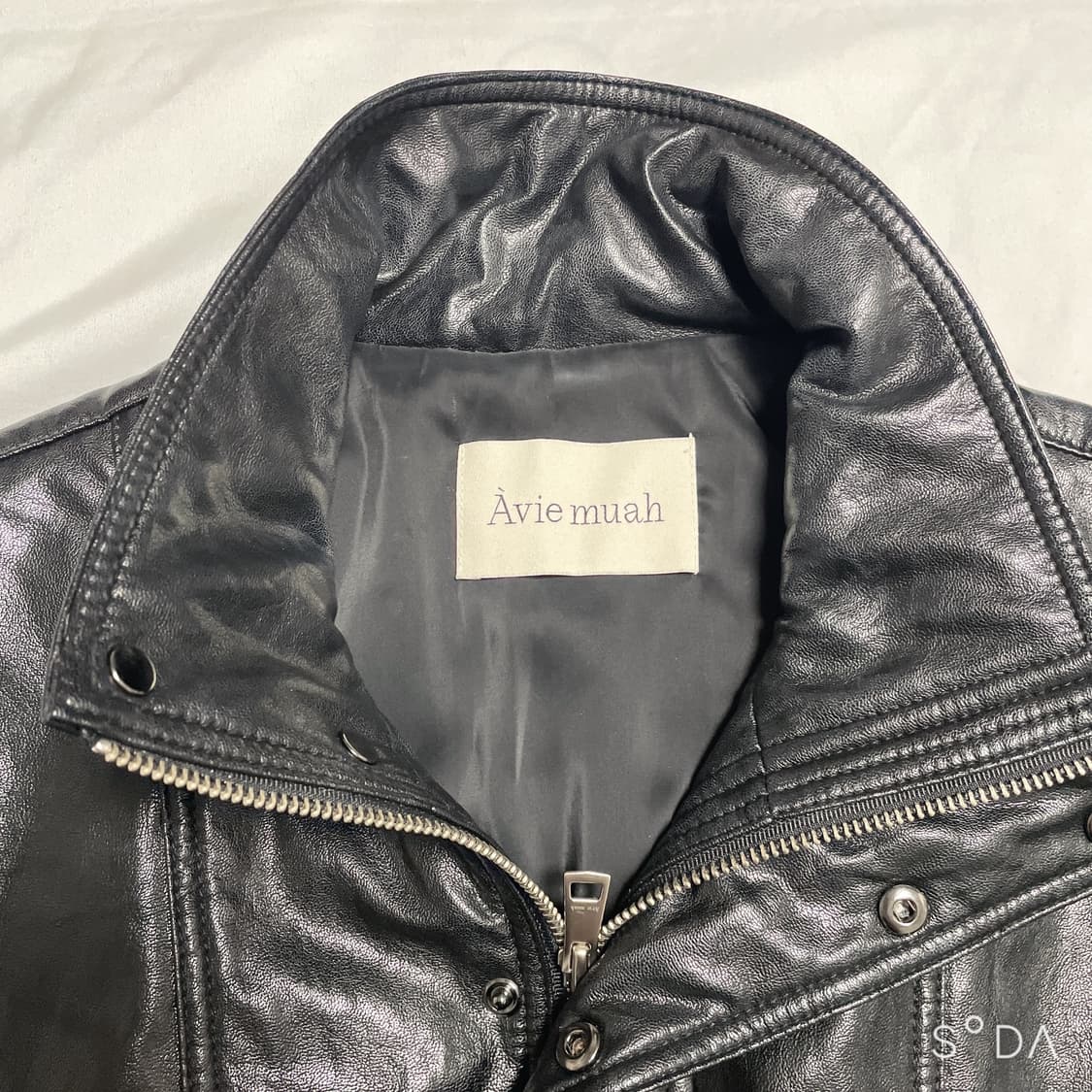 아비에무아 패널드 페이크 레더 재켓 블랙 1 상품이미지3