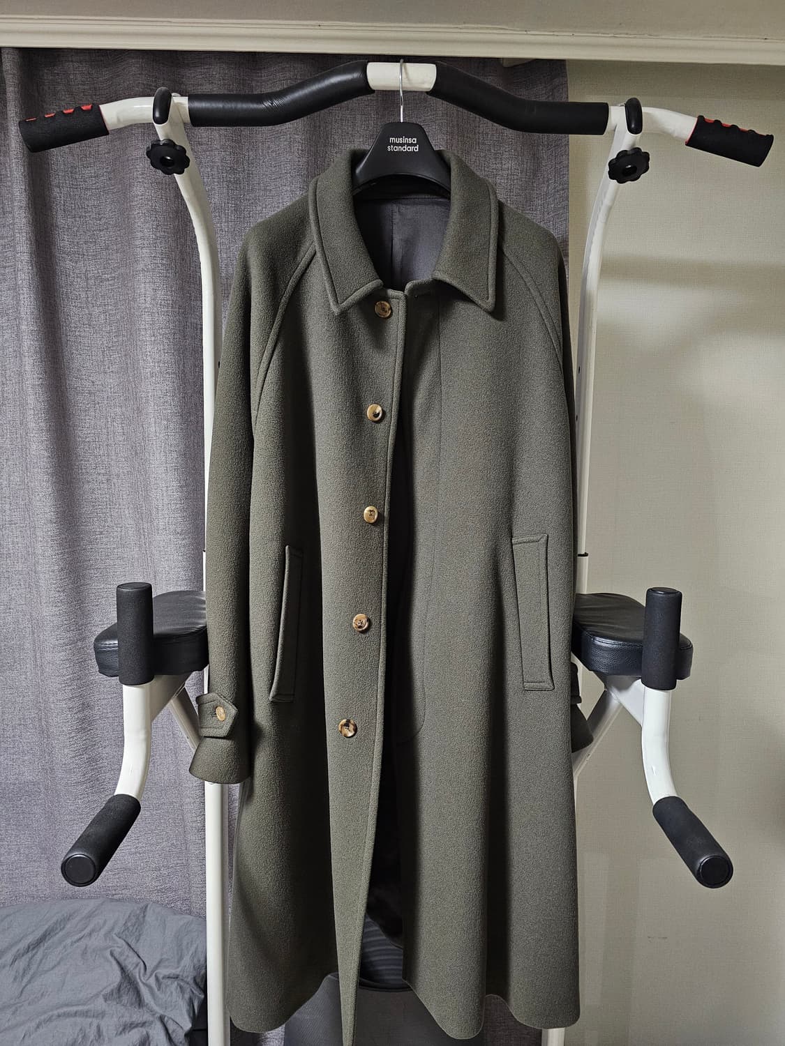 브라운야드 발마칸 올리브그레이 롱코트 21fw(가장 이쁜시즌) 105 상품이미지1