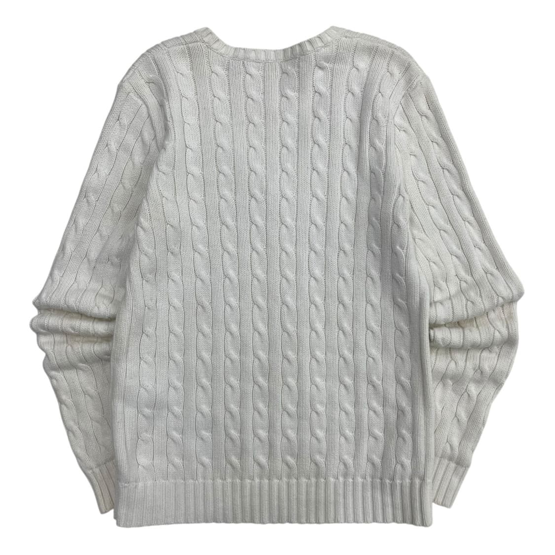 폴로 랄프로렌 네이비포니 화이트 꽈배기 브이 니트 S 상품이미지3