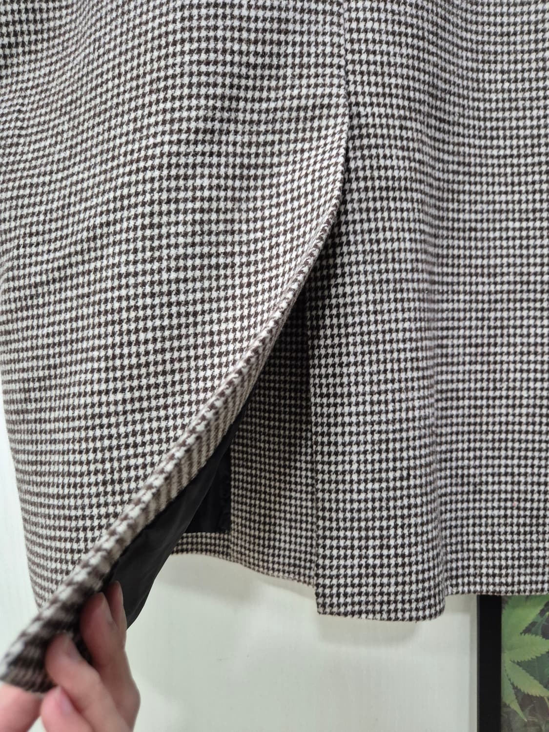 빈티지 하운드투스 체크 더블 코트 브라운 상품이미지8