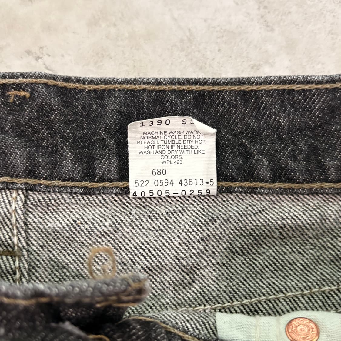 [36/36] 90s USA🇺🇸 리바이스 505 오렌지 탭 블랙 흑청 상품이미지4