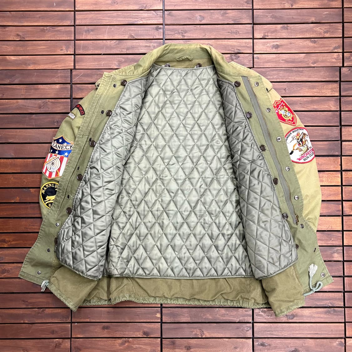 (XL) 빈티지 건클럽 패치워크 밀리터리 누빔 야상 자켓 상품이미지3