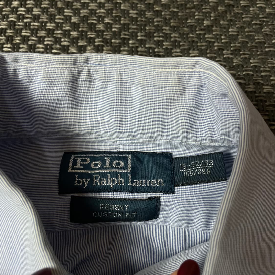 폴로랄프로렌 스카이블루 마이크로 스트라이프 리젠트 커스텀핏 긴팔 셔츠 상품이미지4