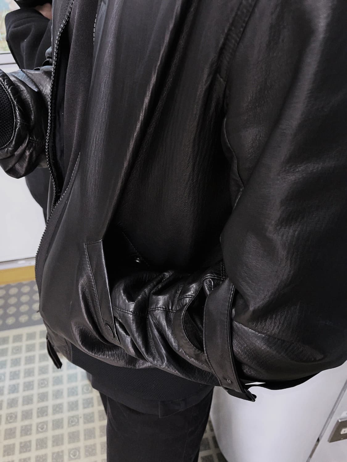 Helmut lang lamb skin strap bomber 상품이미지4