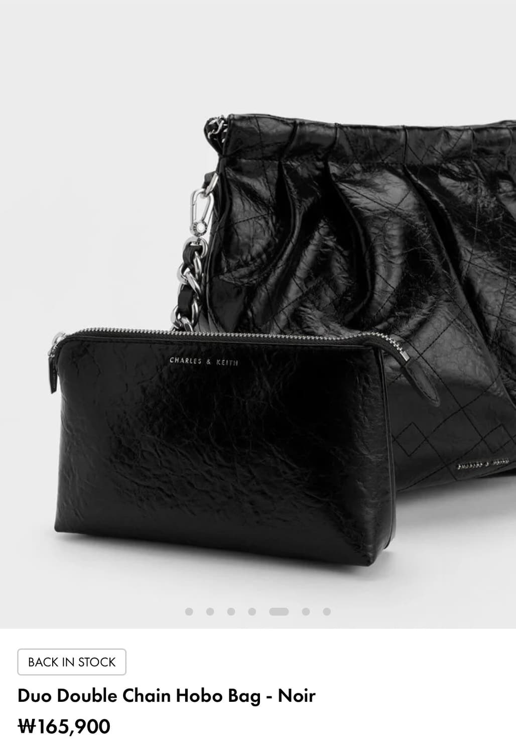새상품급) 찰스앤키스 체인 호보백 블랙/은장 상품이미지4