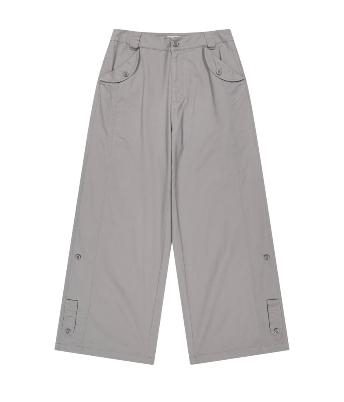 WASHED BUTTON TAB PANTS GREY 상품이미지1