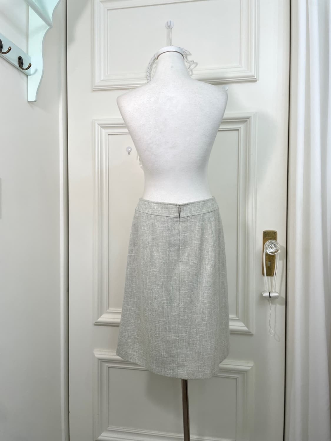 mint green tweed basic midi skirt 상품이미지3