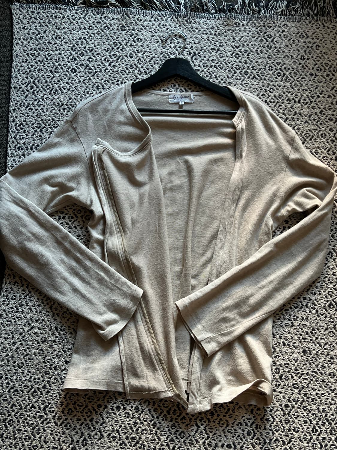 요지 야마모토 사선지퍼 가디건 상품이미지1