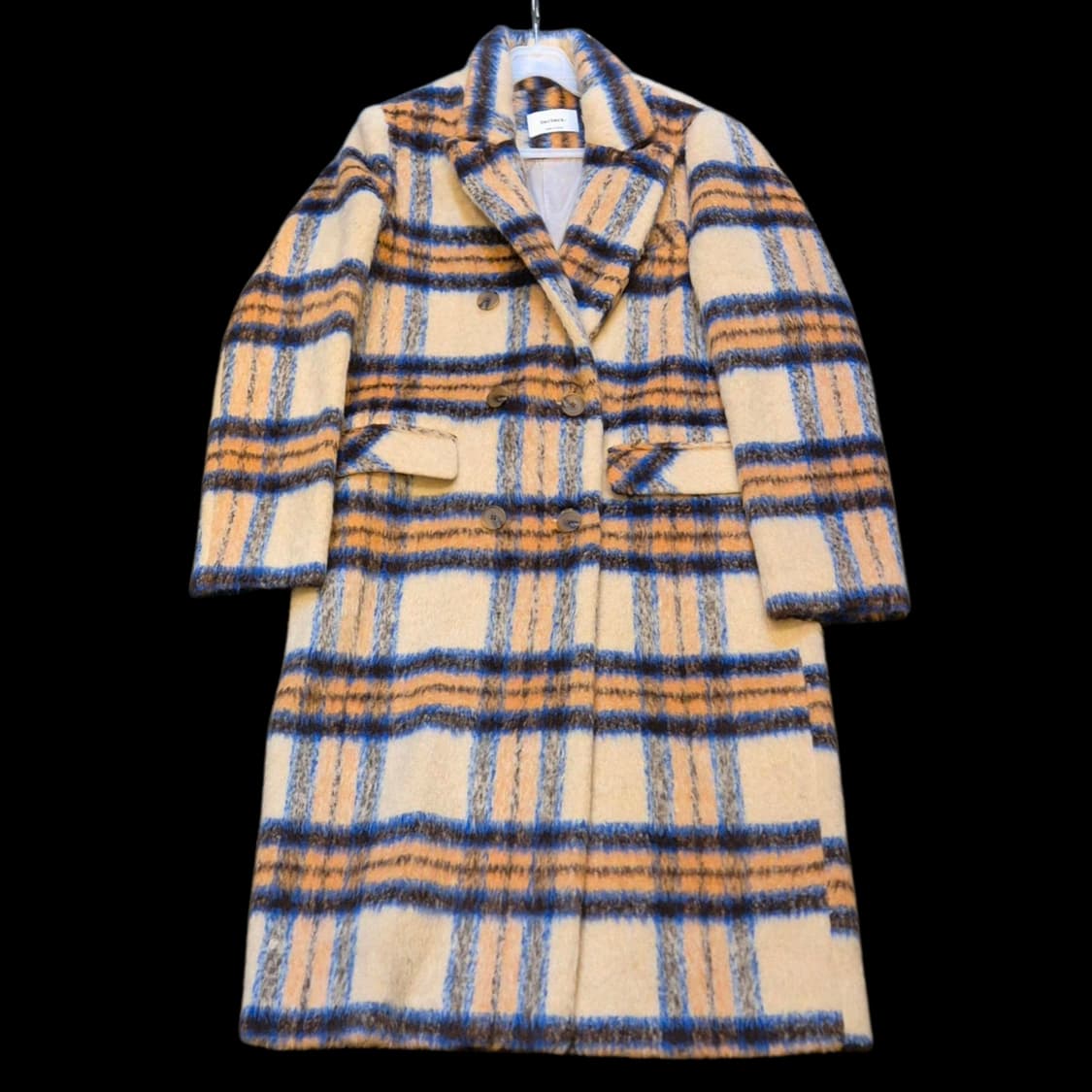 여성-FREE 체크 롱코트 상품이미지1