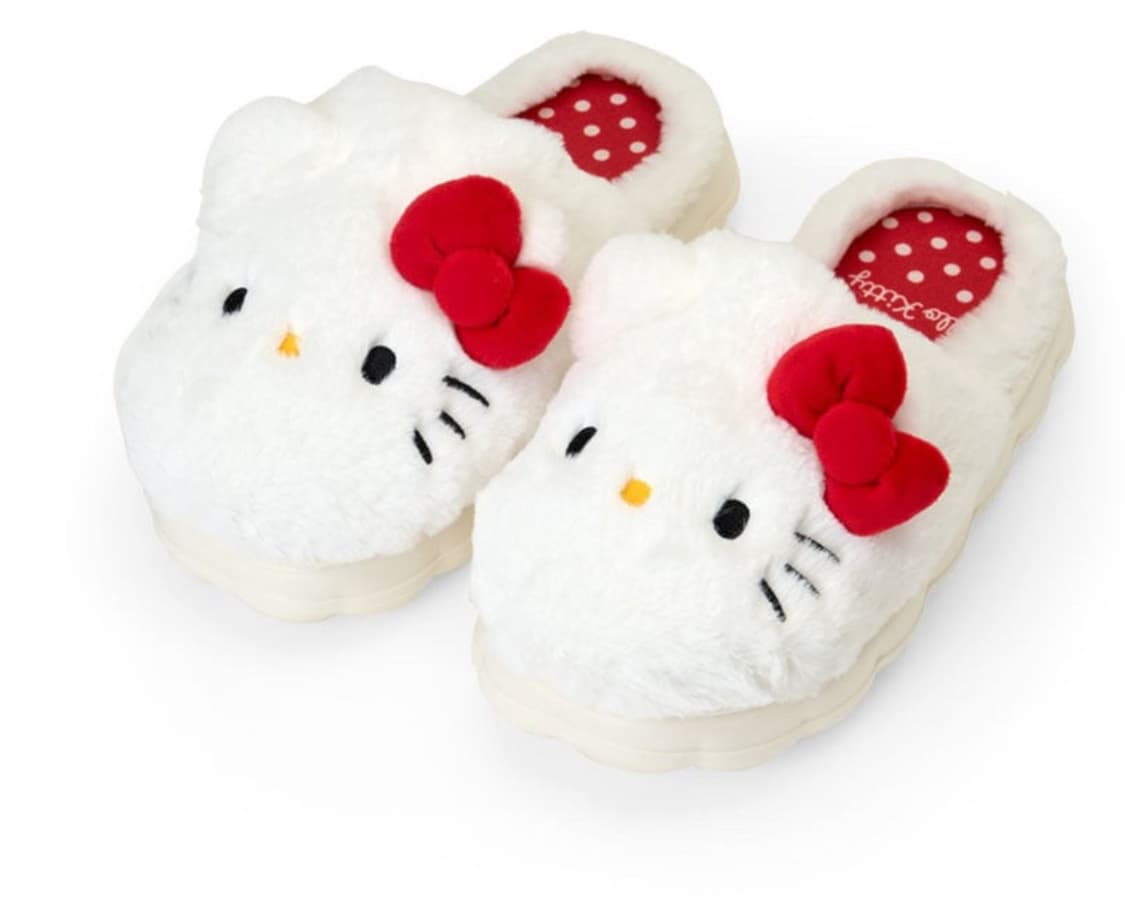 산리오 키티 헬로키티 룸슬리퍼 털 실내화 (새상품)  화이트 상품이미지2