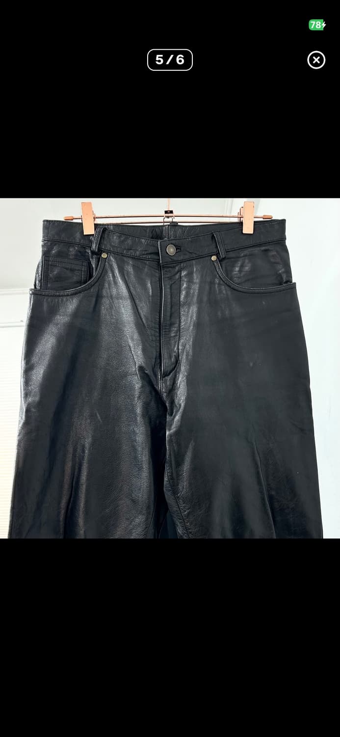 블랙 레더 팬츠 소가죽 바지 상품이미지5